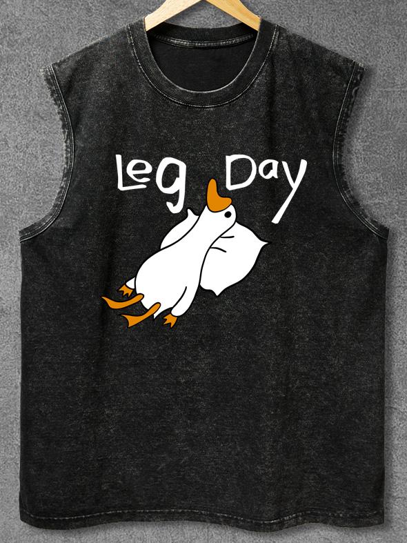 LEG DAY GOOSE Washed Gym Tank