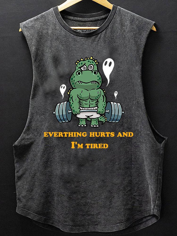 everthing hurts and I'm tired Dinosaur BOTTOM COTTON TANK