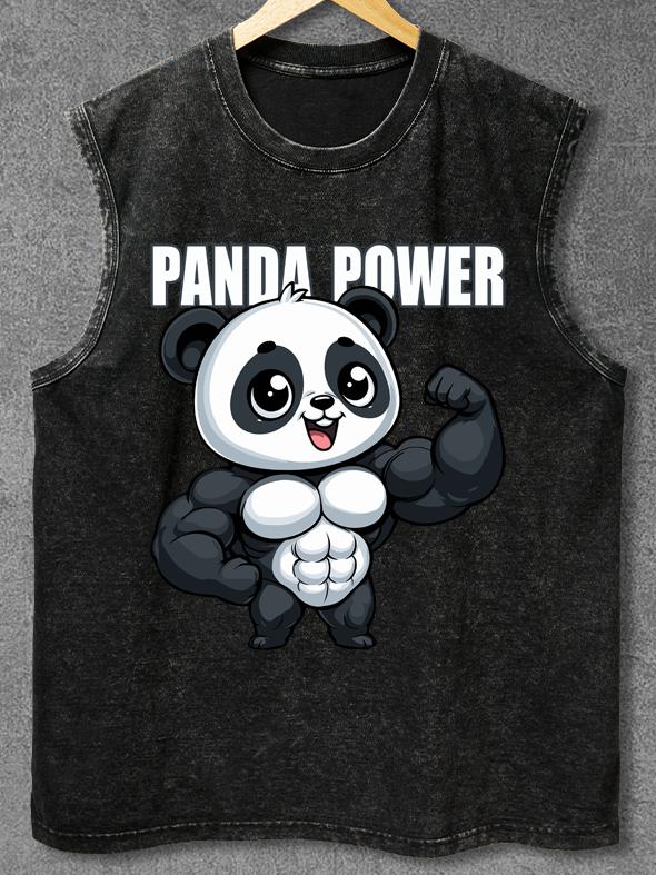 panda power Washed Gym Tank