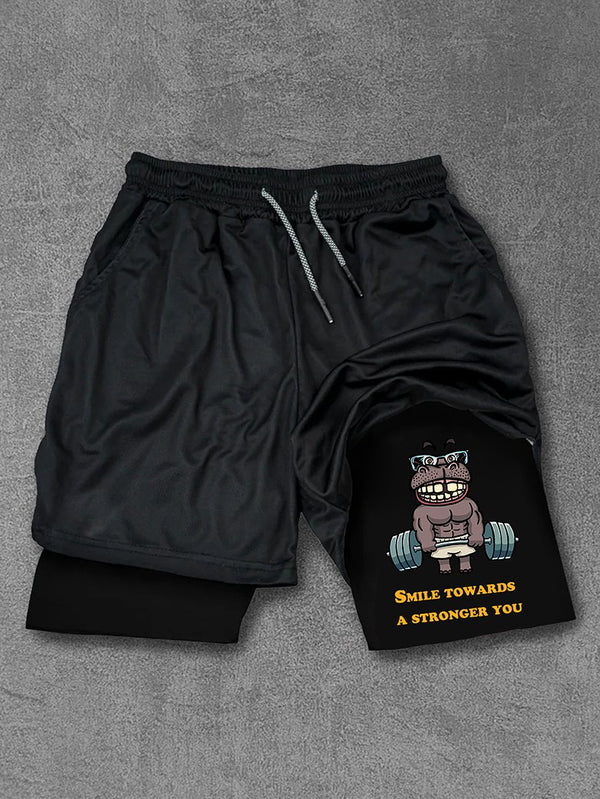 SMILE TOWARDS A STRONGER YOU Performance Training Shorts