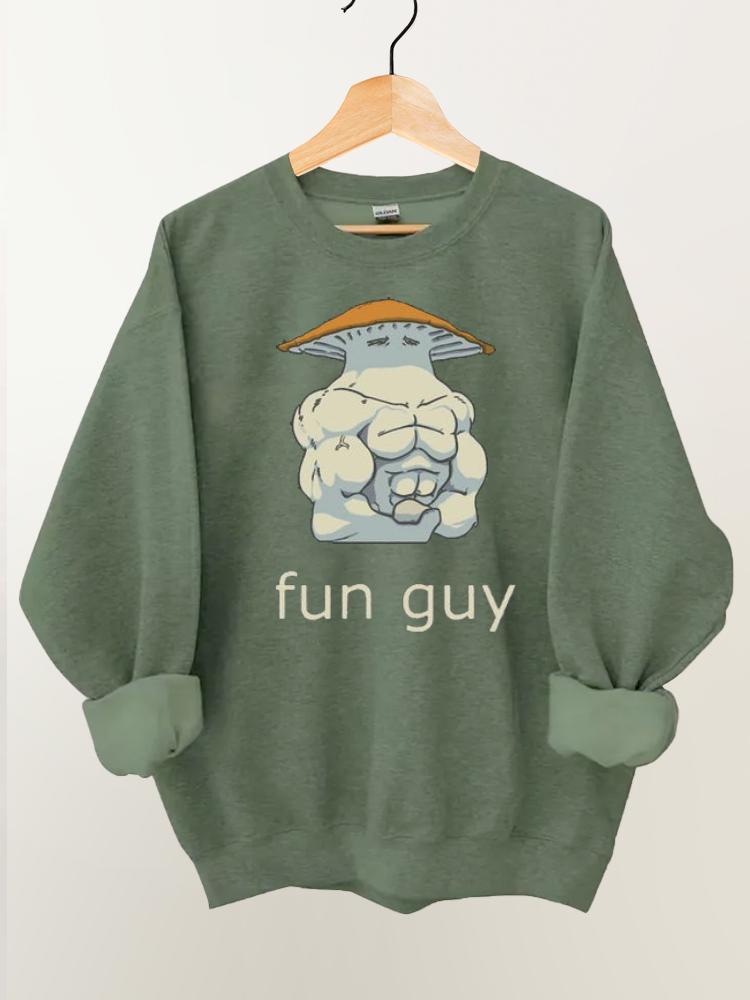 Fun Guy Bodybuilder Mushroom Gym Sweatshirt