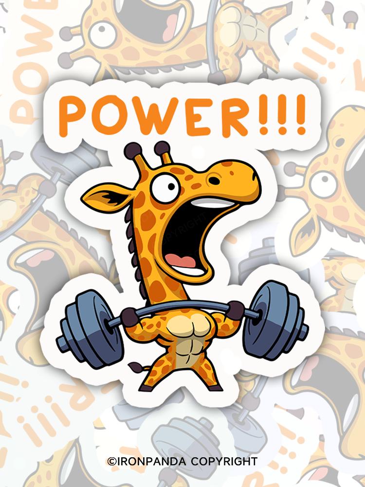 IronPanda giraffe power Sticker