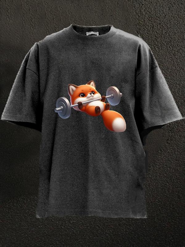 bench press fox Washed Gym Shirt