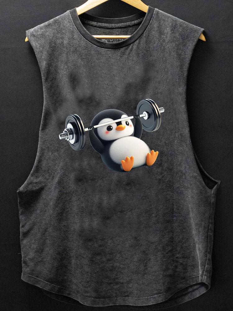 Bench press penguin BOTTOM COTTON TANK