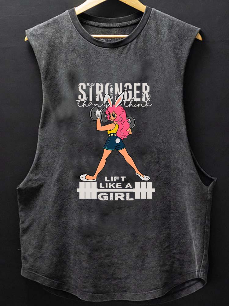 weightlifting bunny girl SCOOP BOTTOM COTTON TANK