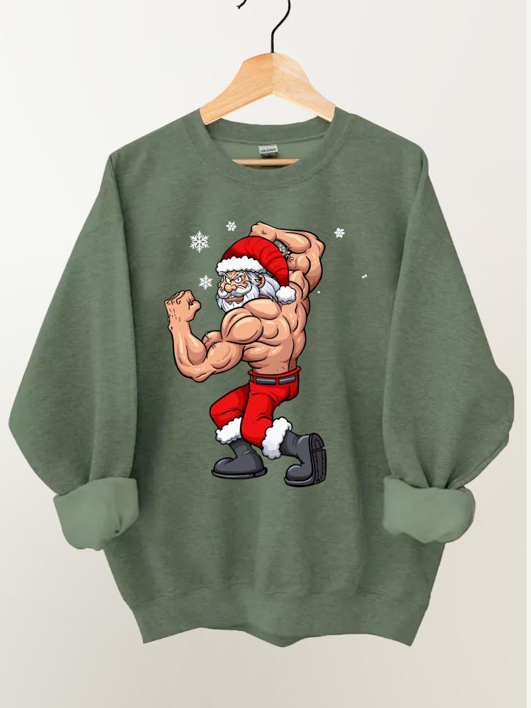 Bobybuilder Santa Claus Gym Sweatshirt