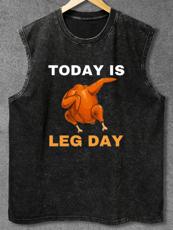 LEG DAY Washed Gym Tank