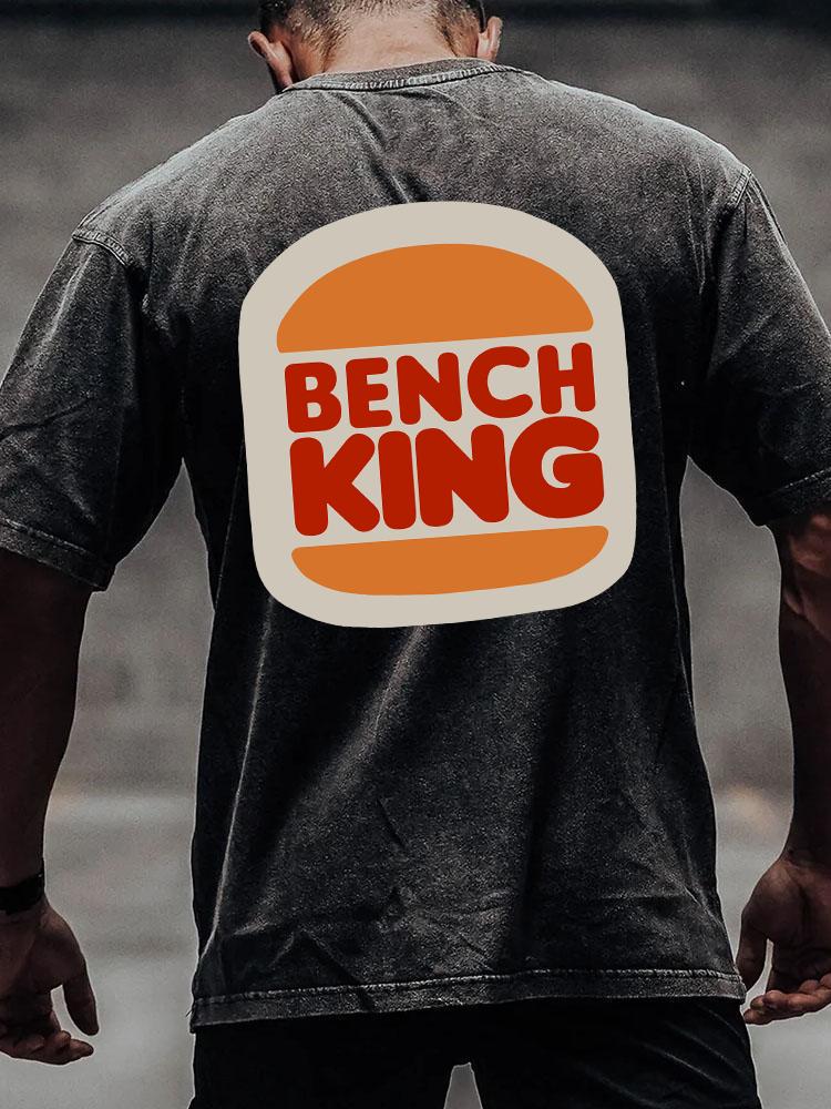 bench king Washed back printed Washed Gym Shirt