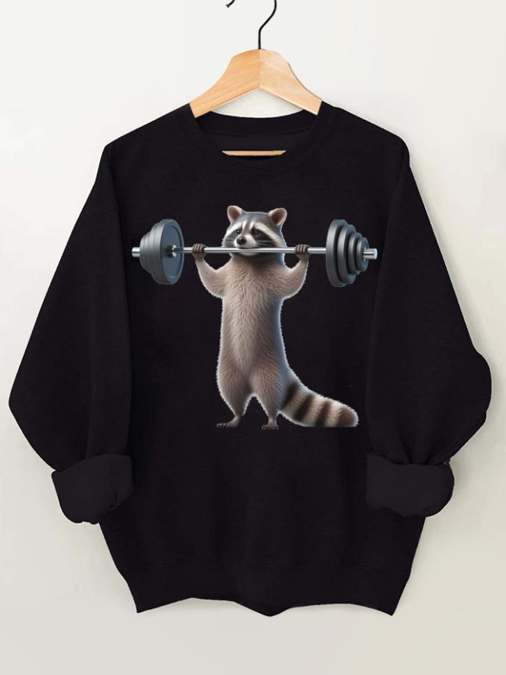 Ironpanda Lift Heavy Raccoon Gym Sweatshirt