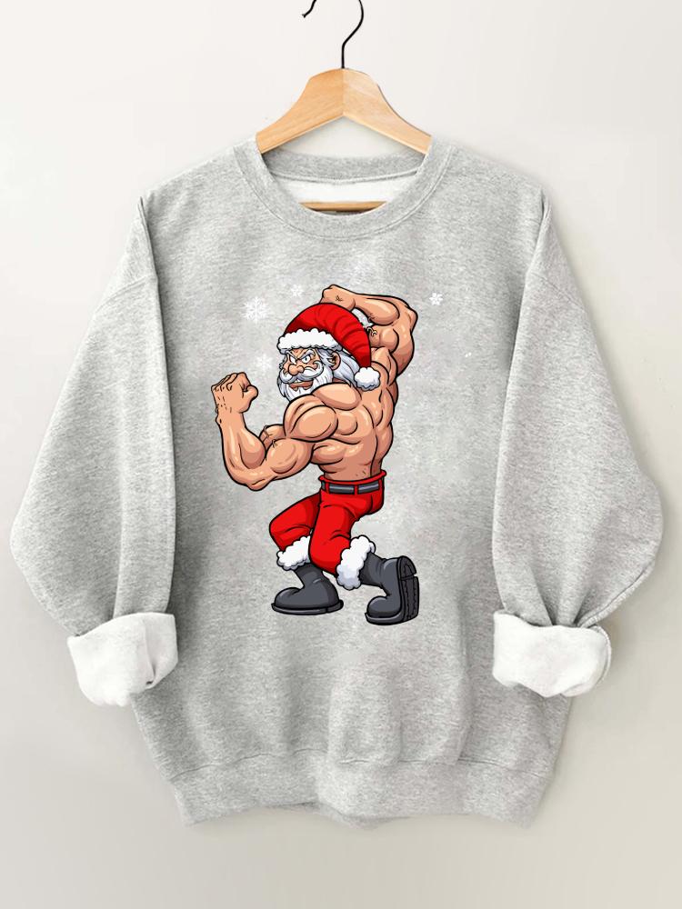 Bobybuilder Santa Claus Gym Sweatshirt