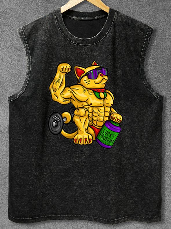 Lucky Protein Washed Gym Tank