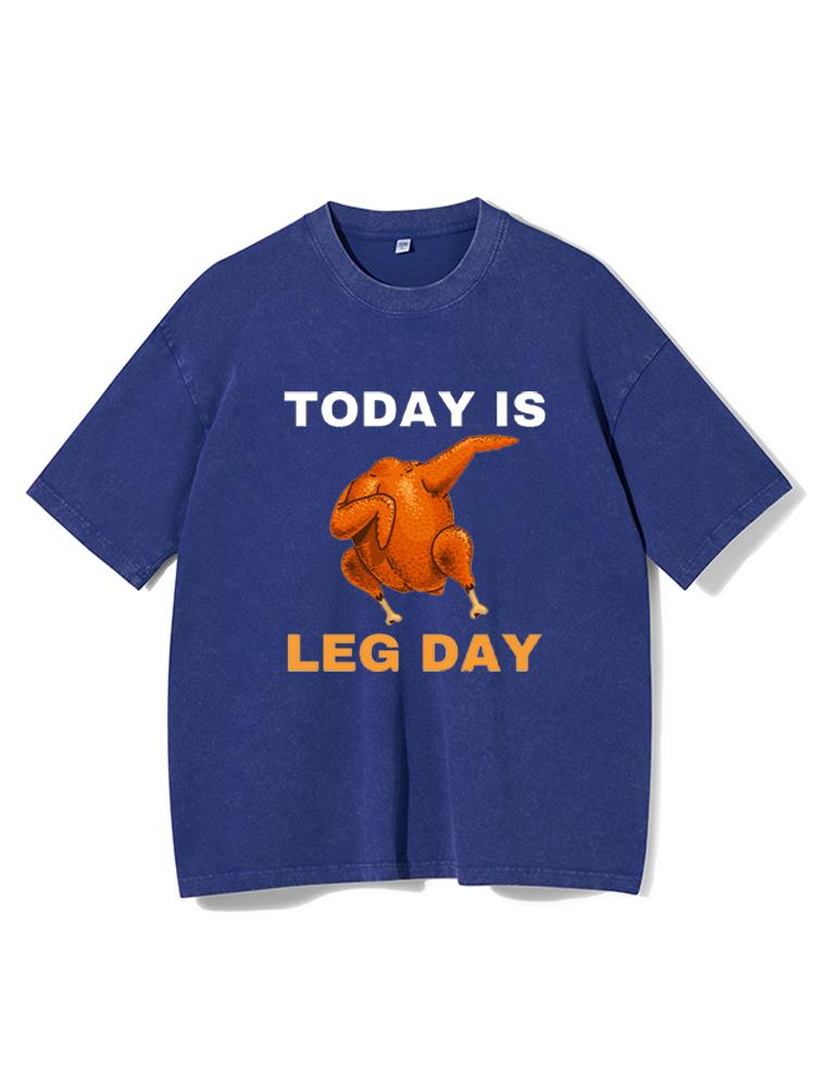 LEG DAY Washed Gym Shirt