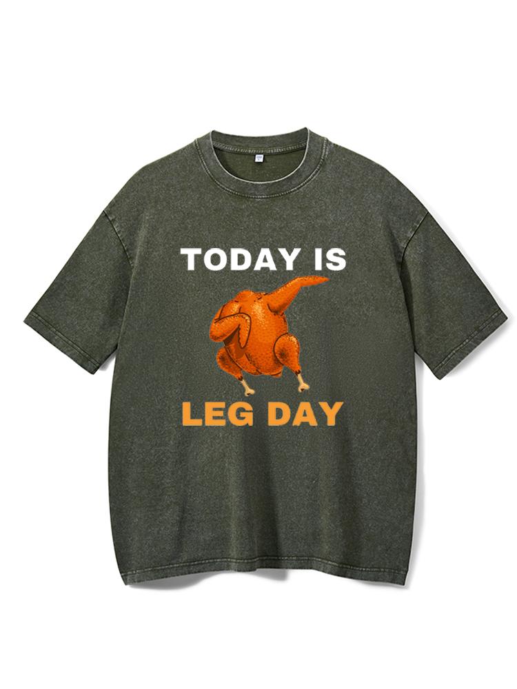 LEG DAY Washed Gym Shirt