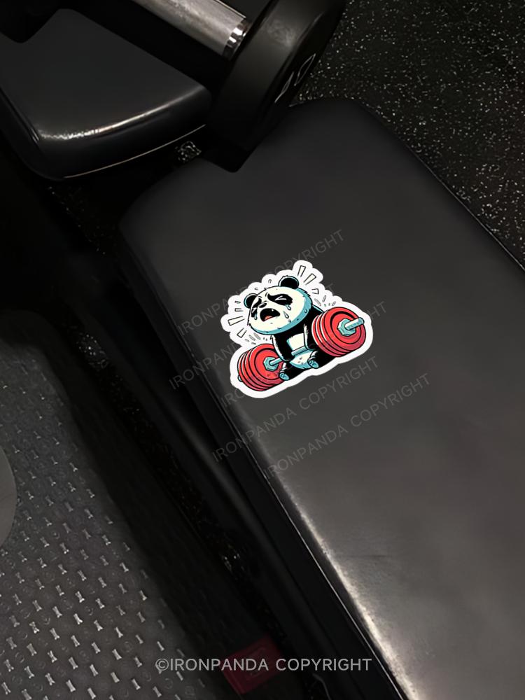 IronPanda SWEAT IS JUST FAT CRYING Sticker