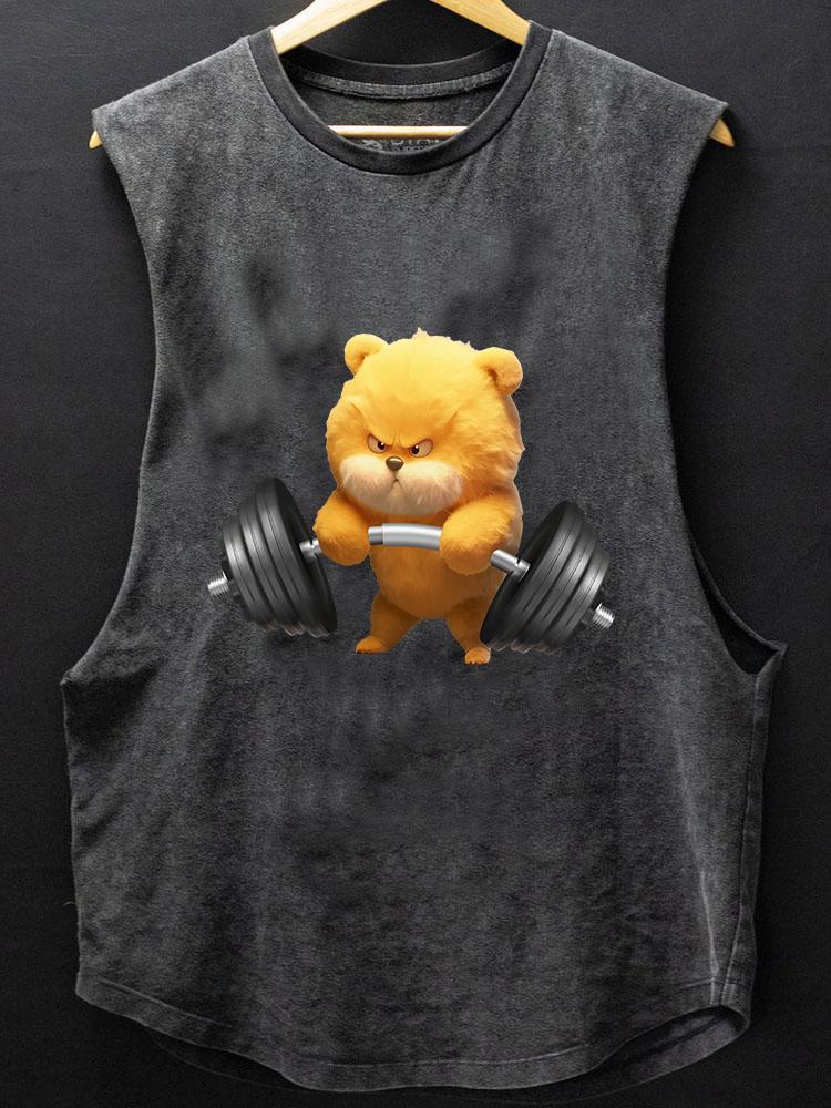 Deadlift yellow teddy bear BOTTOM COTTON TANK