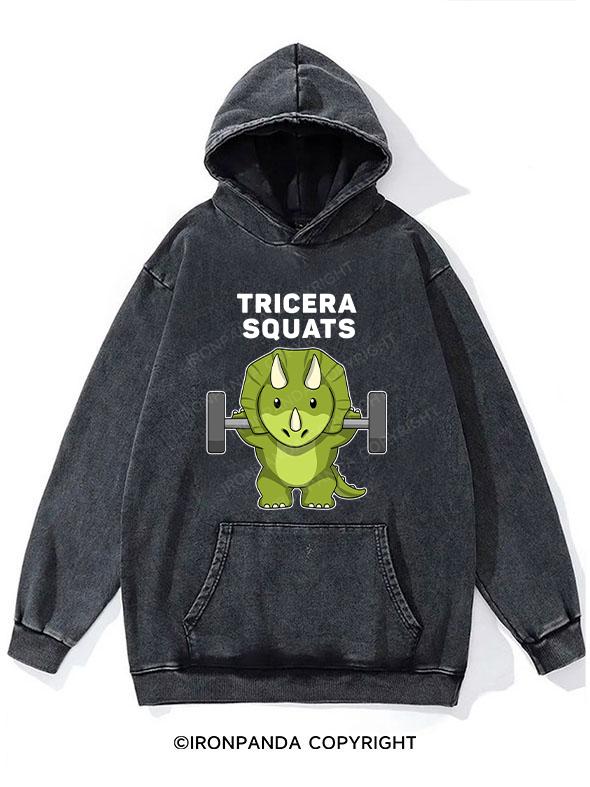 Tricera squats Washed Gym Hoodie