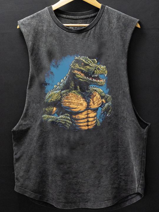 Fitness Crocodile Scoop Bottom Cotton Tank