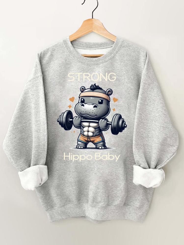Strong Hippo Baby Gym Sweatshirt