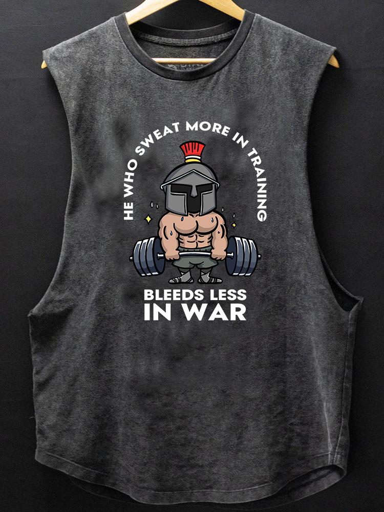 SWEAT MORE IN TRAINING BLEEDS LESS IN WAR BOTTOM COTTON TANK