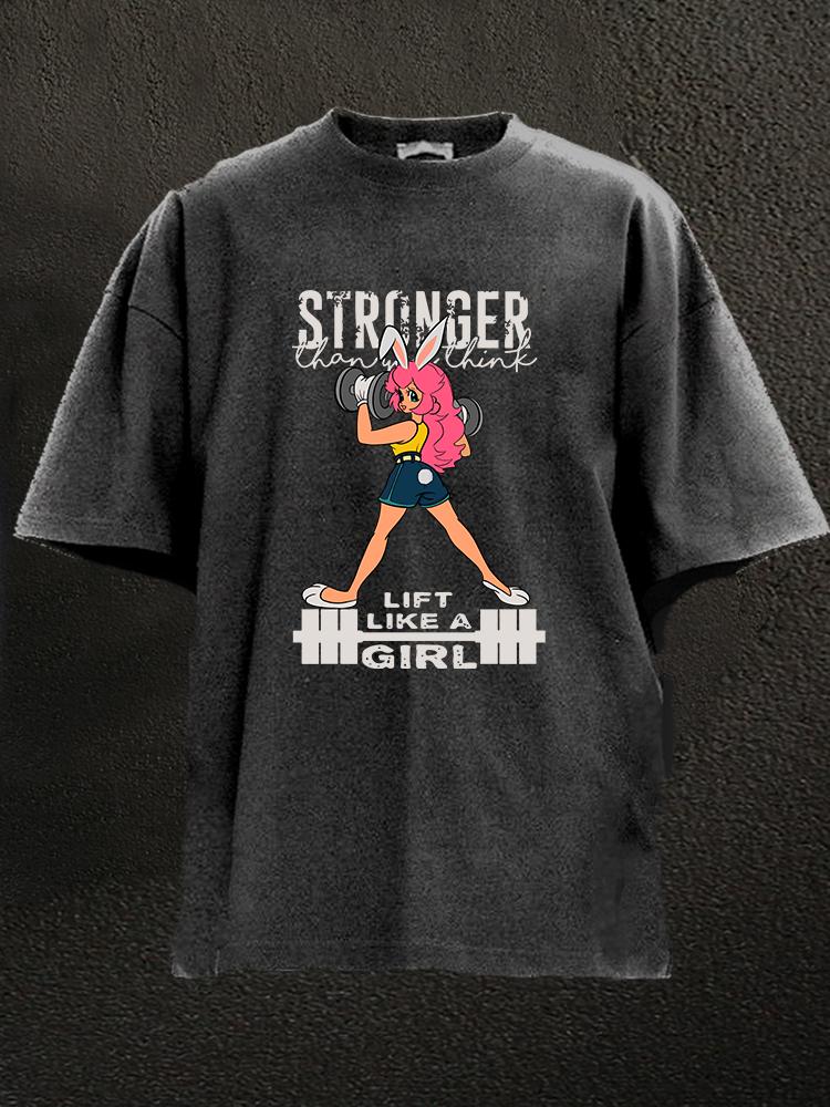 WEIGHTLIFTING BUNNY GIRL Washed Gym Shirt