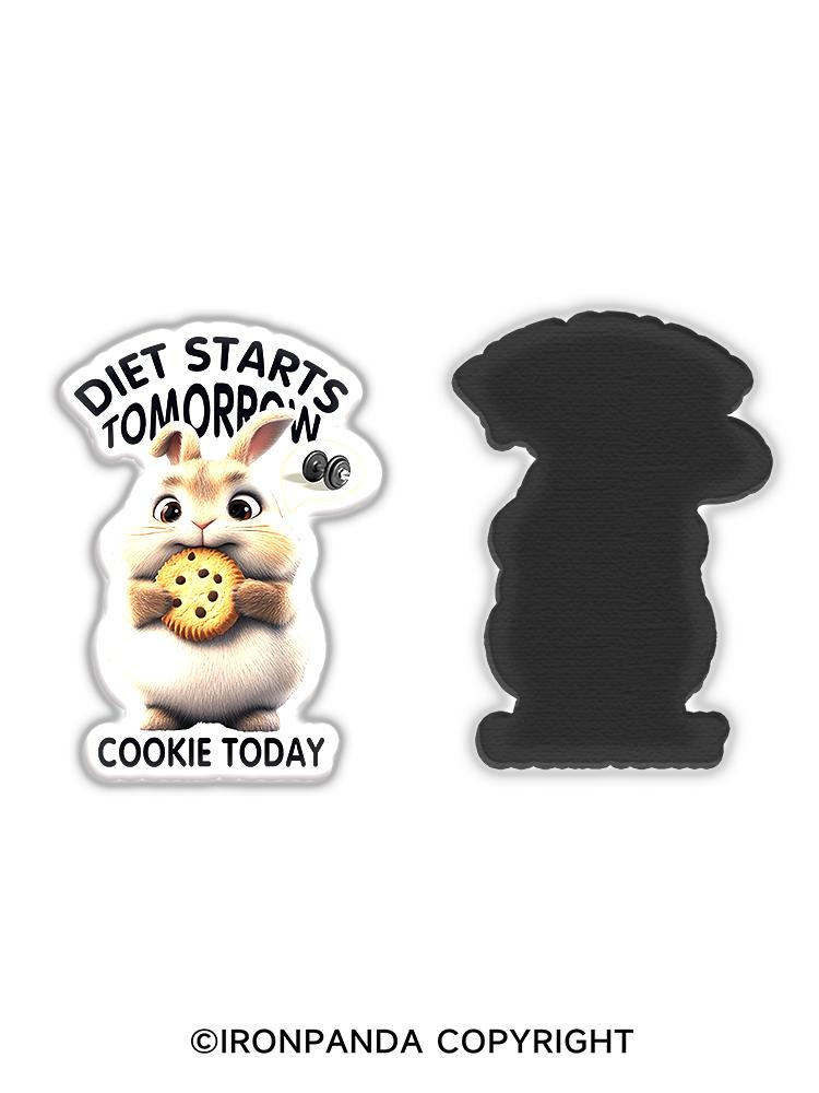 IronPanda diet starts tomorrow cookie today Fridge Magnet
