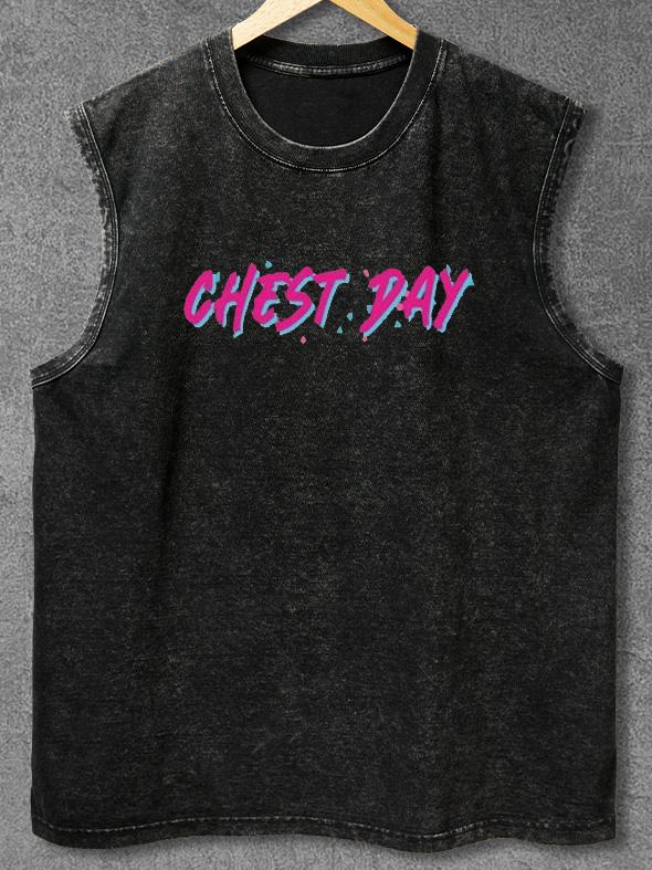 CHEST DAY Washed Gym Tank