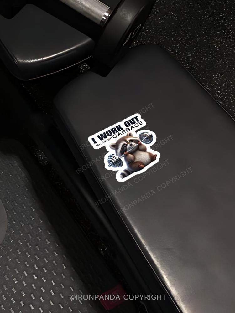 IronPanda I work out so I can eat garbage Sticker