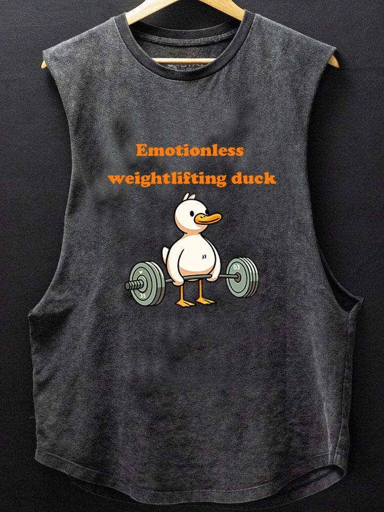 Emotionless weightlifting duck BOTTOM COTTON TANK
