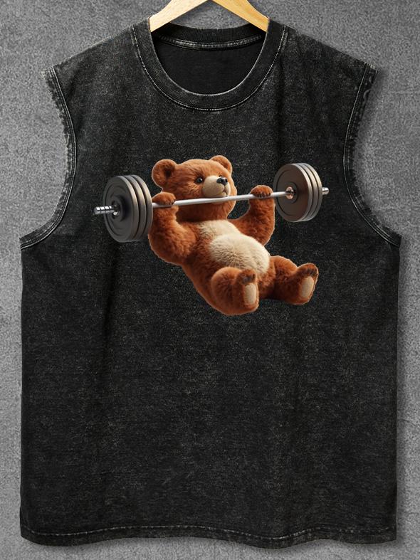 BENCH PRESS BEAR Washed Gym Tank