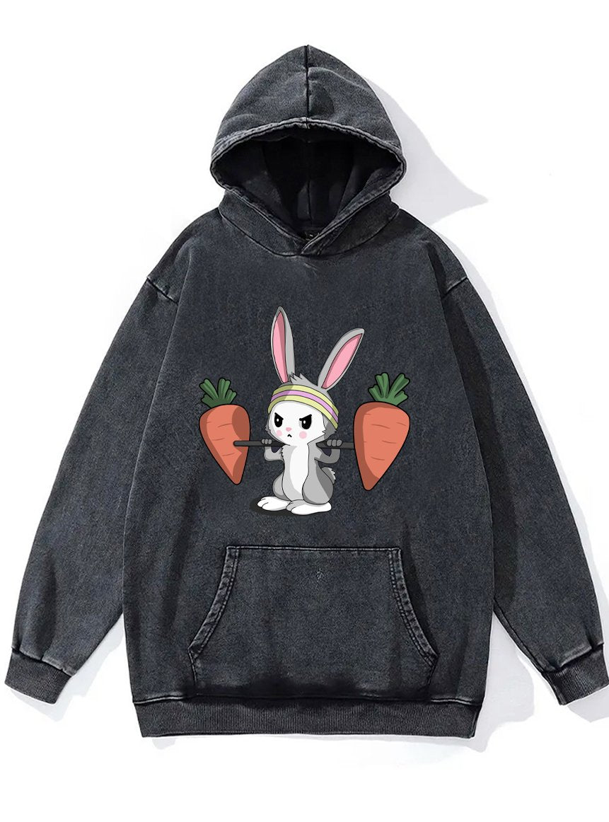 SQUAT RABBIT Washed Gym Hoodie
