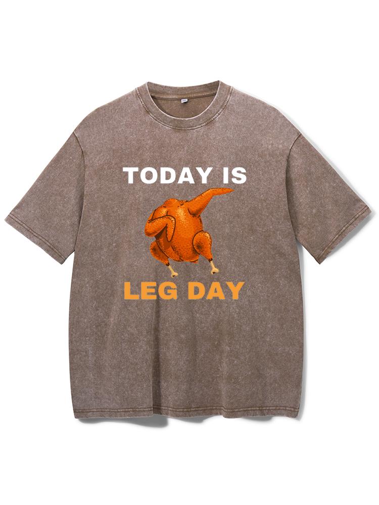 LEG DAY Washed Gym Shirt