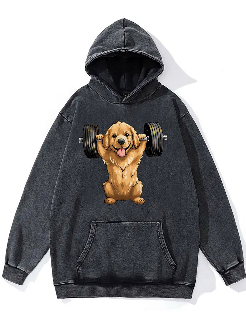 WEIGHTLIFTING DOG Washed Gym Hoodie
