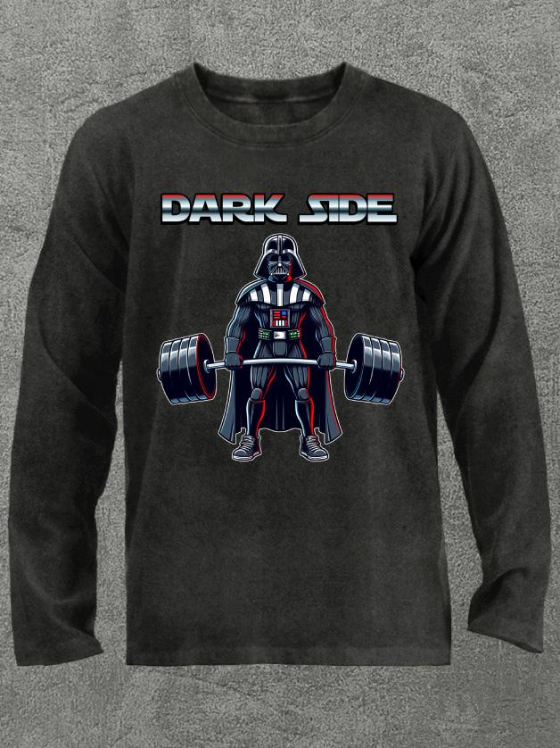 Dark Side Vader Deadlift Washed Gym Long Sleeve Shirt