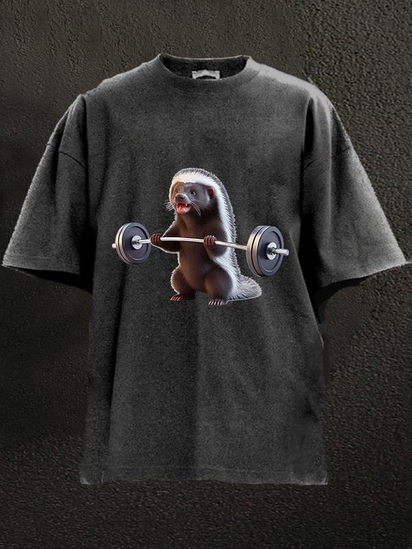 Deadlift honey badger Washed Gym Shirt