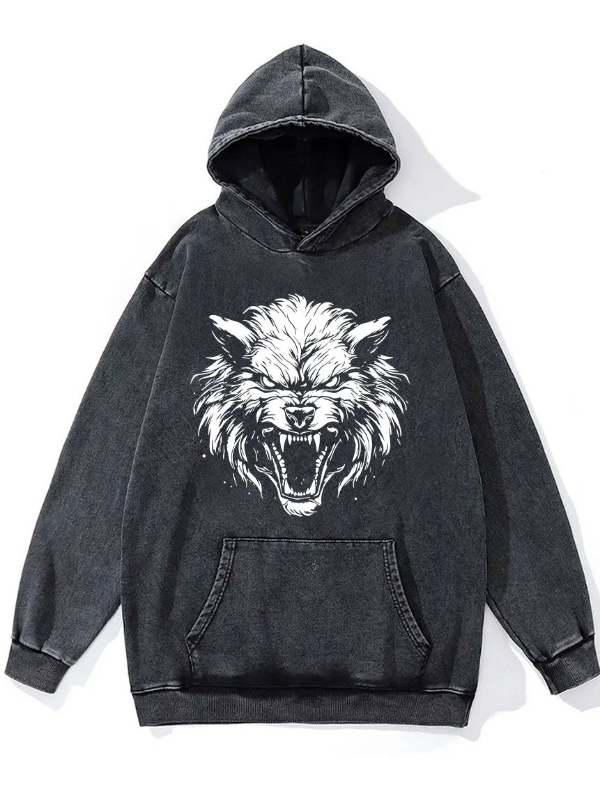 ROARING WOLF Washed Gym Hoodie