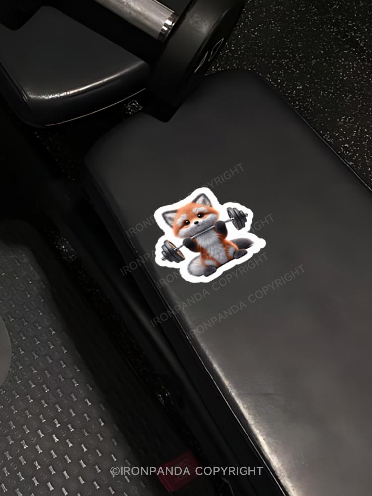 IronPanda fox weightlifting Sticker