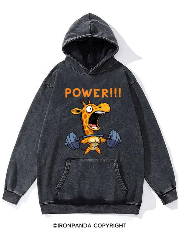 giraffe power Washed Gym Hoodie