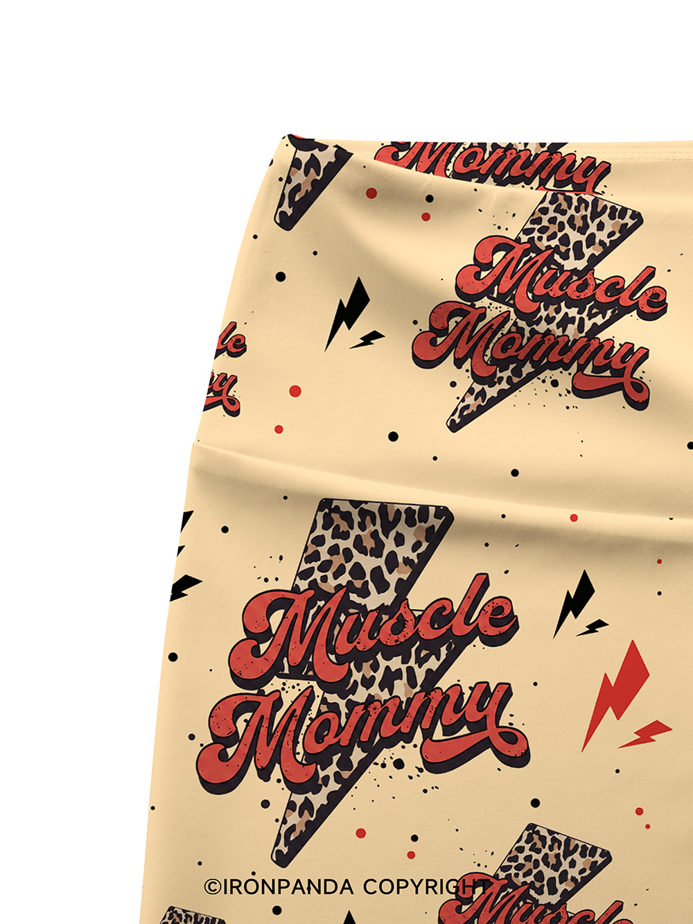 Retro Muscle Mommy Printed Yoga Cycling Shorts