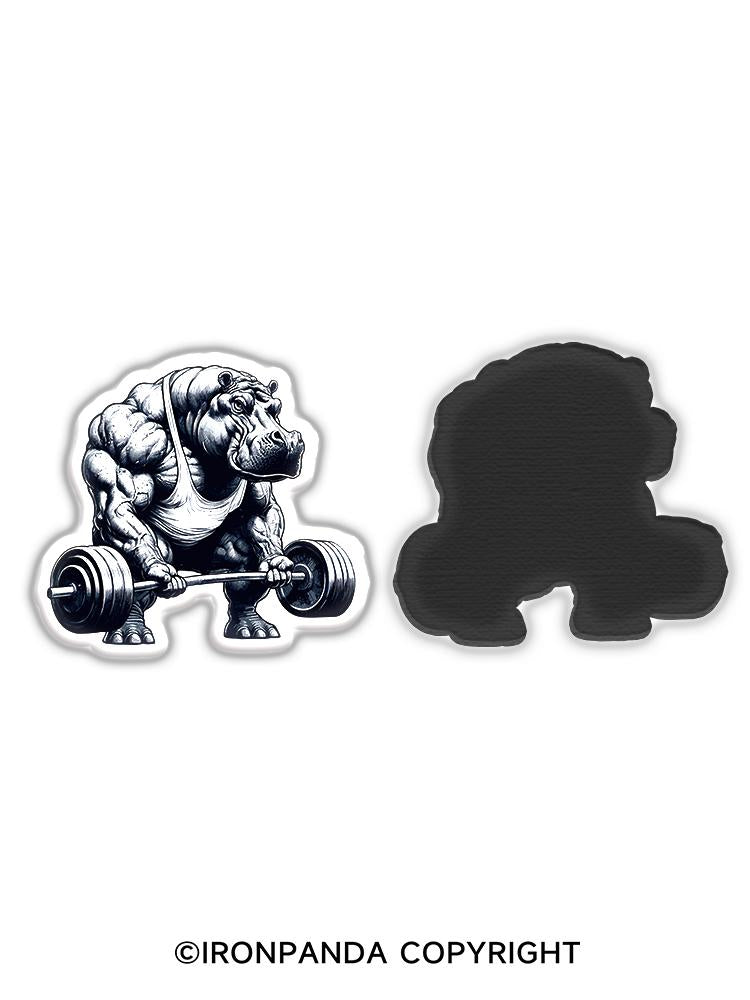 IronPanda hippo weightlifting Fridge Magnet