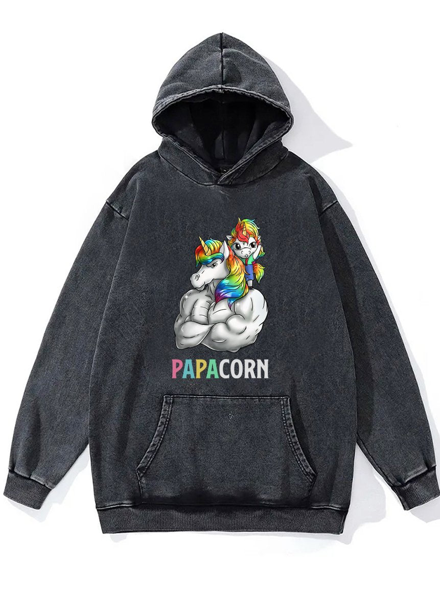 PAPACORN MUSCULAR UNICORN Washed Gym Hoodie