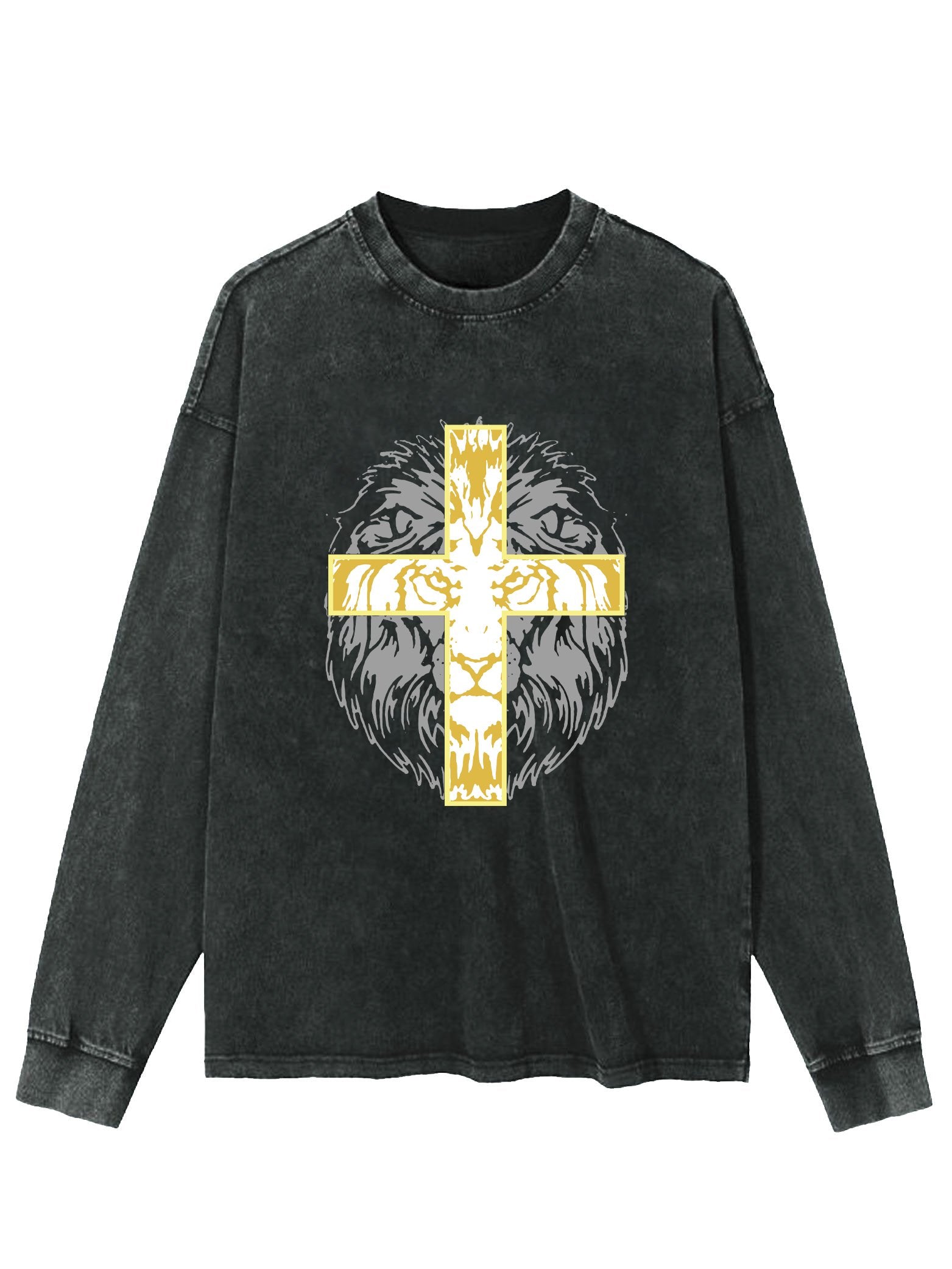 CROSS LION WASHED LONG SLEEVE SHIRT