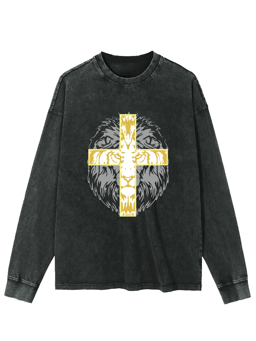 CROSS LION WASHED LONG SLEEVE SHIRT