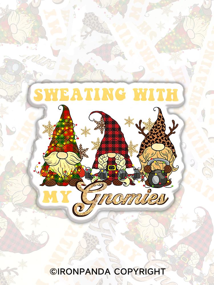 IronPanda SWEATING WITN MY GNOMIES Fridge Magnet