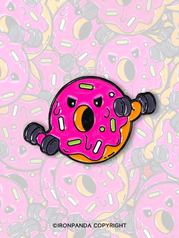 IronPanda Weightlifting donut Pin