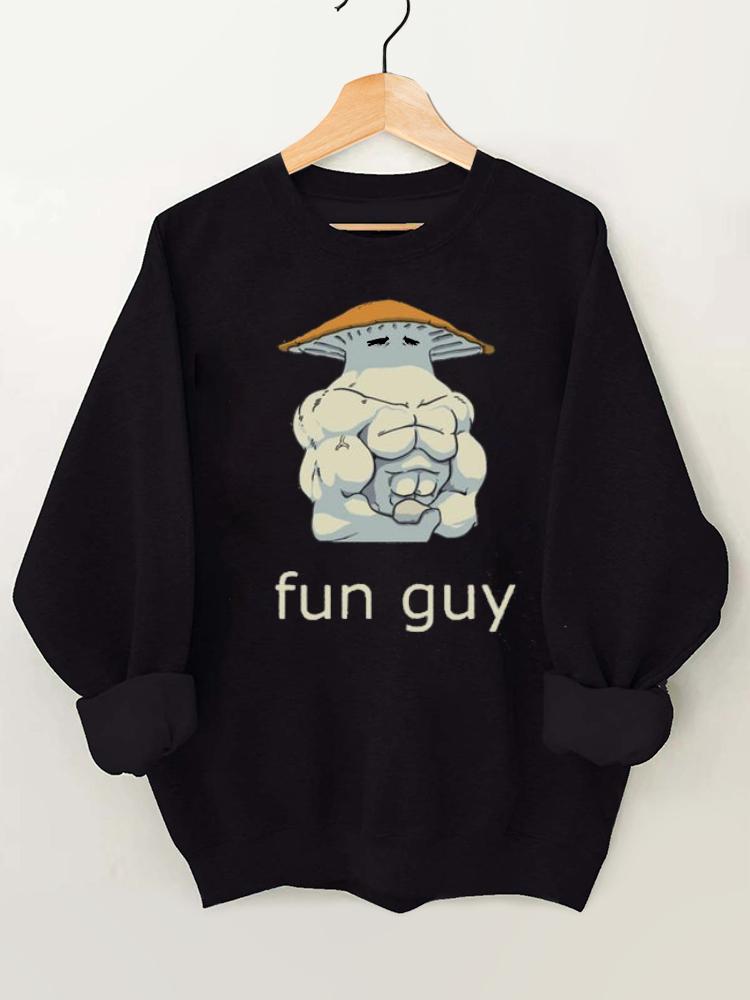 Fun Guy Bodybuilder Mushroom Gym Sweatshirt