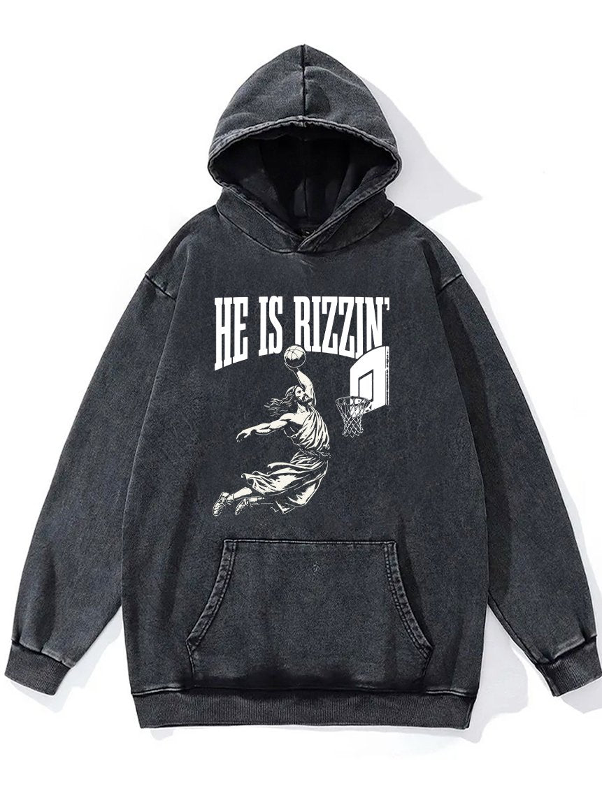 HE IS RIZZIN' Washed Gym Hoodie
