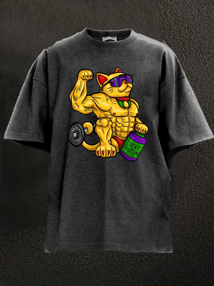 Lucky Protein Washed Gym Shirt