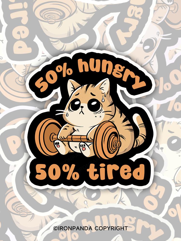 IronPanda 50% hungry 50% tired Sticker