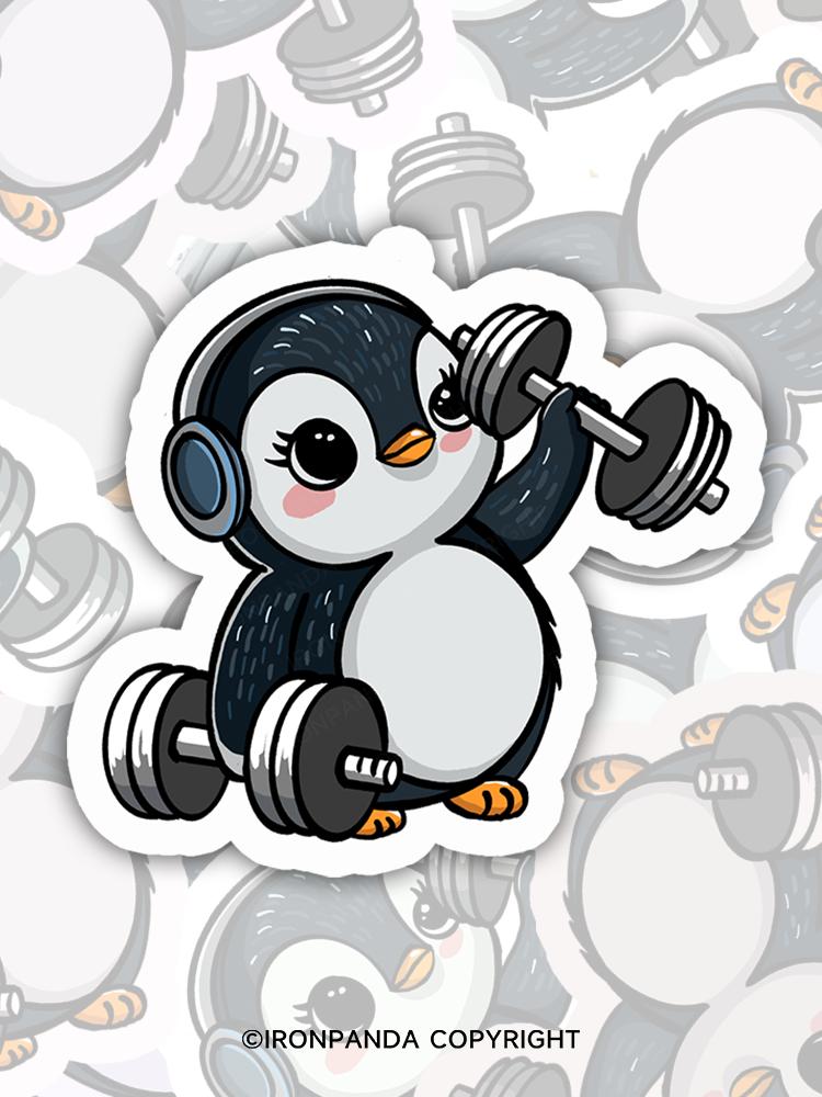 IronPanda DUMBBEL PENGUIN Sticker