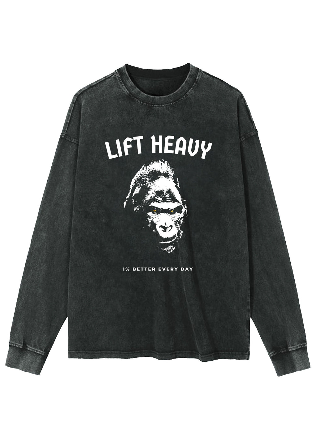 LIFT HEAVY GORILLA WASHED LONG SLEEVE SHIRT